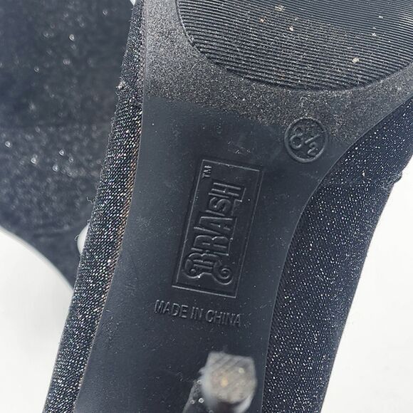 Brash Spicy Sparkle Black Sock Ankle Boots Size 8.5 - Picture 7 of 8